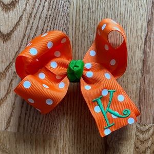 Fall Bow Handmade Embroidered K Bow